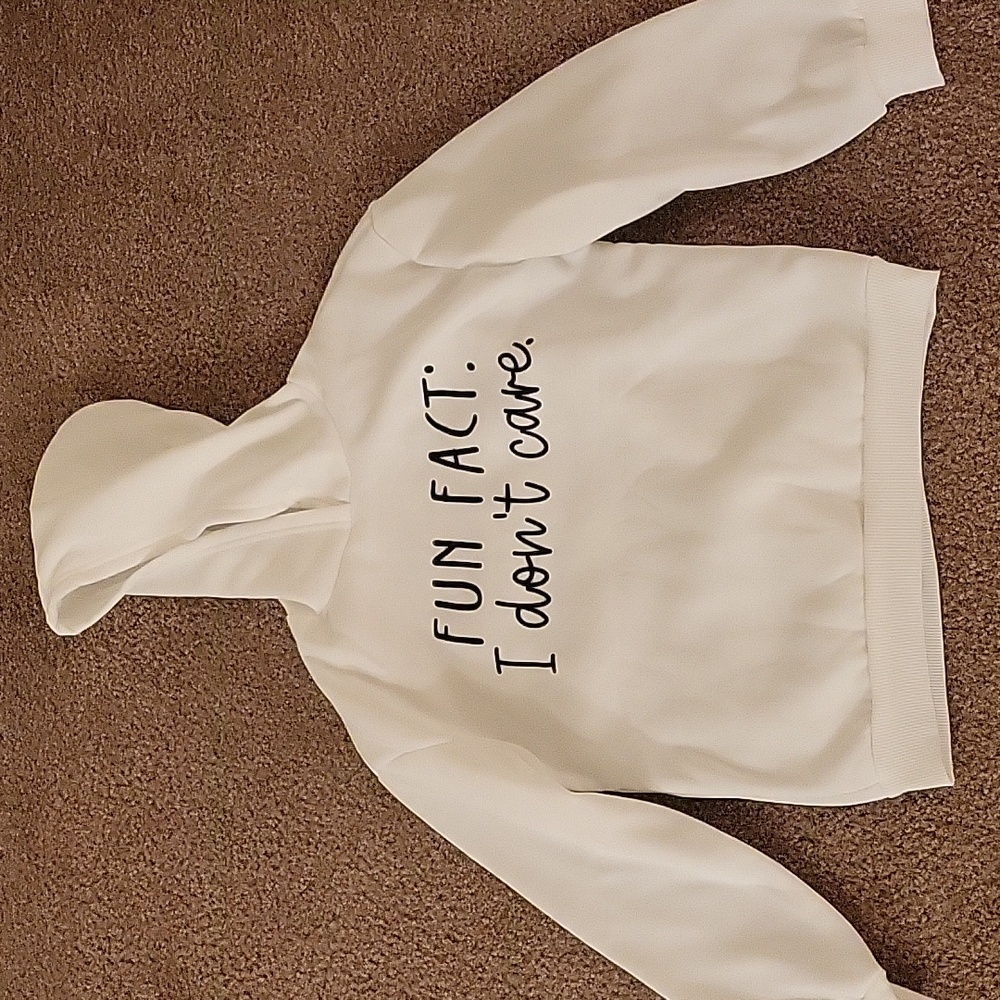 Brand New Shein White Hoodie Sz 12Y